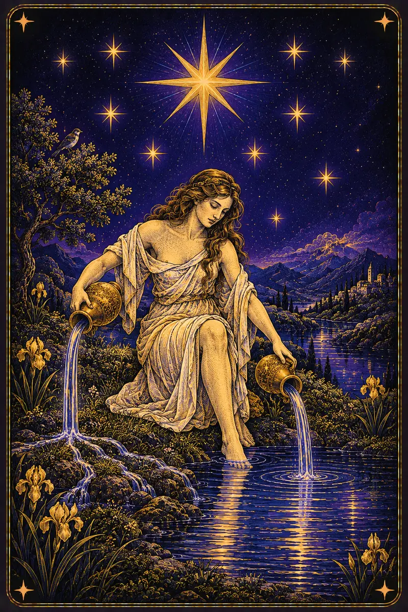 Ilustração da carta A Estrela