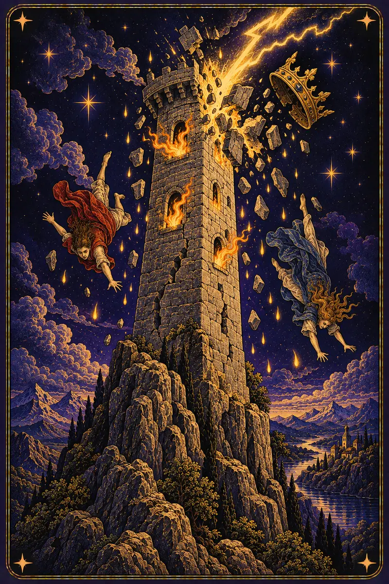 Ilustração da carta A Torre