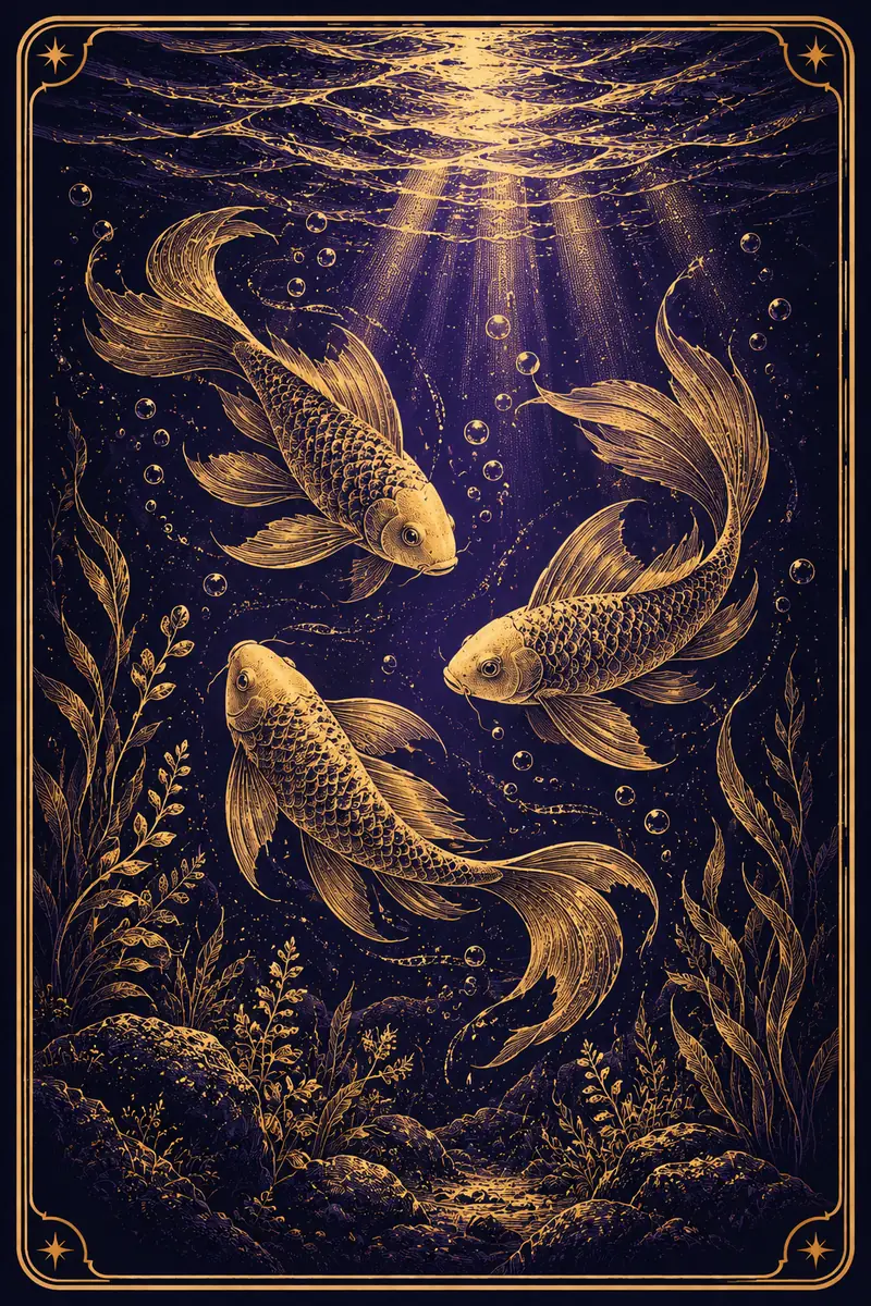 Ilustração da carta Peixes